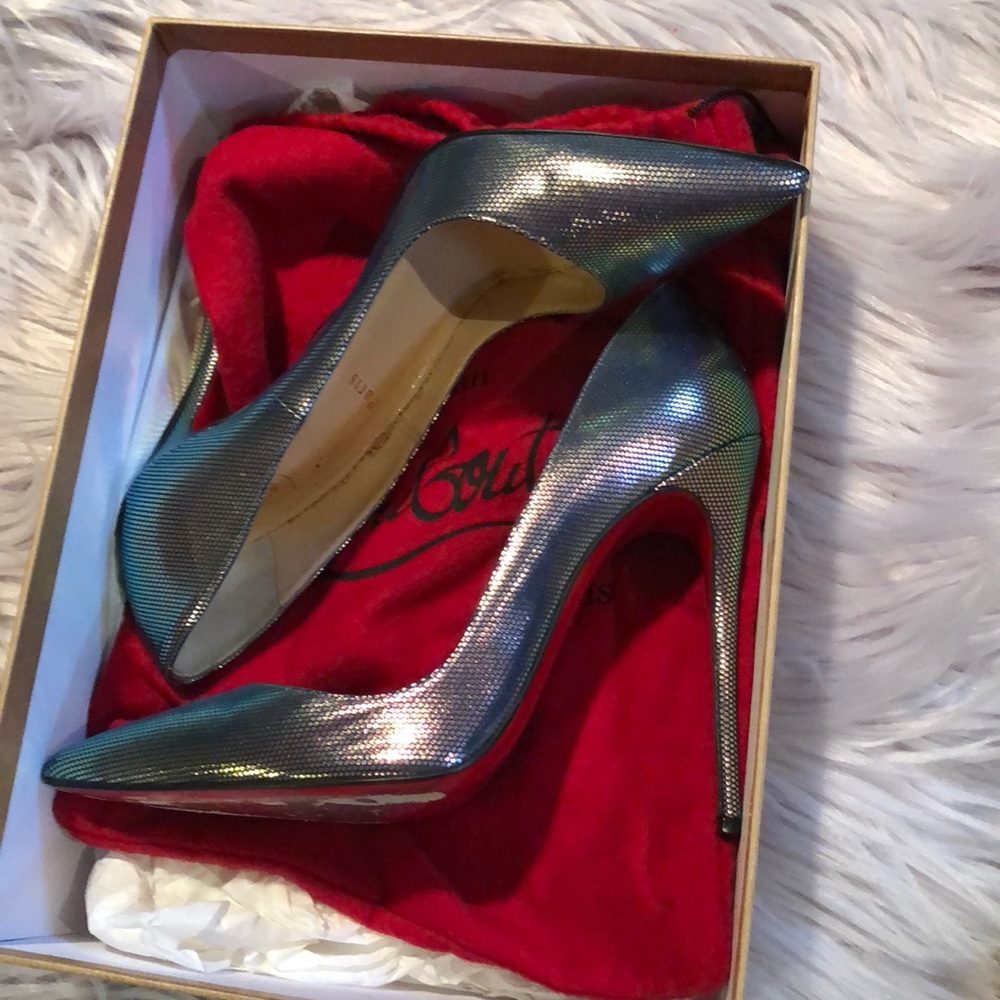 Christian Louboutin Rainbow python So Kate 38